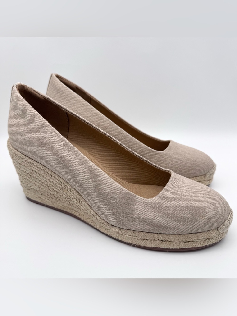 J.Crew Women's Seville Wedge Espadrille Pump Cream Beige Size 7.5